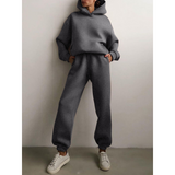 Claudia Casual Trainingsanzug | Oversized Damen-Kapuzenpulli mit weiter Jogginghose